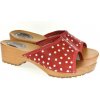 Dámske kožené červené dreváky PETRIOLA