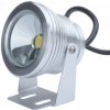 LED Reflektor vodotesný strieborný 12V, 10W, teplá biela