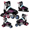 Nils kolieskové korčule 4v1 Brave ružové veľ. S(29-33) NH18190A korčule na ľad kolieskové korčule