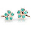 Cutie Jewellery Detské kvietkové náušnice z ružového zlata C2744-30-X-4 svetlo zelená