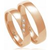 VIPgold Svadobné obrúčky A8266 - červené zlato Dámska / Pánska / Pár: pár, Kamene: Diamant