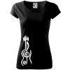 Husľový kľúč gitara - Dámske tričko Pure - 2XL ( Čierna )