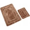 Kúpeľňová predložka Euromat hnedá polyesterová 2-dielna súprava