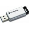 Verbatim USB flash disk, USB 3.0, 64GB, Secure Pro, strieborný, 98666, USB A, AES 256-bit šifrovanie, s výsuvným konektorom