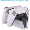 Dobíjacia stanica FIXED pre dva bezdrôtové ovládače DualSense PlayStation 5, čierna / biela
