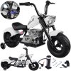 JOKO Elektrická Motorka Chopper 24V, nosnosť 80kg, rýchlosť 20km/h, nafukovacie kolesá, kožené sedadlo, biela