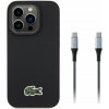 Lacoste Iconic Petit Pique Woven Logo MagSafe Zadní Kryt pre iPhone 15 Pro Black + USB-C/USB-C Datový Kabel