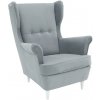 Kreslo ušiak, svetlosivá/biela, RUFINO 3 NEW