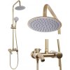 Erga Mutabi, set sprchového/vaňového stĺpu s dažďovou sprchou a sprchovou hlavicou, 3 funkcie, brúsená zlatá, ERG-YKA-BP.MUTABI-20-BR-GLD