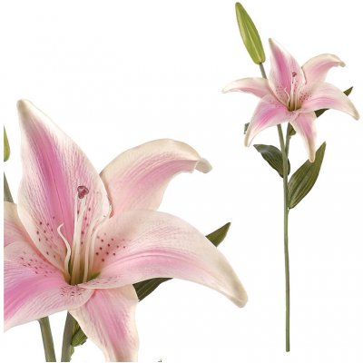 Autronic Umělá květina - Lilie, barva bílo- růžová KUM3294