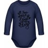 Detské Body s Dlhým Rukávom - Nápis All you need is love and a Dog - Námornícka - 3 - 6 mesiacov - Detské