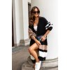 Fashionweek Dlhý kardigan s prímesími vlny JK-DONNA Farba: Čierna, Veľkosť: Universal