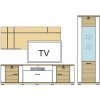 Decodom MANHATTAN-K.63 CIER/DRBC 989183 - obývacia zostava, Čierna matná / Dub ribbek koňak / Čierna matná