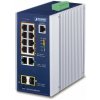 Planet IGS-4215-8P2T2S průmyslový L2 switch, 10x 1Gb, 2x1Gb SFP, 8x PoE 802.3at 240W, 48~54VDC, IP30 (IGS-4215-8P2T2S)