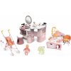 Set kozmetický stolík a domček s bábikou elektronický My Beauty Center 3v1 Smoby a skladací kočík golfky
