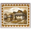 Obraz Vlkolínec skanzen 5, VBart PREVEDENIE: MAGNETKA, ROZMER v cm/TYP OKRAJA: okraj poštová známka+stuha s názvom