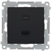KONTAKT-simon Zásuvka USB + USB-C dvojitá Quick Charge 30W Simon 54 čierna