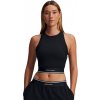 Dámske športové tielko Under Armour, MERIDIAN RIB BRANDED TANK čierna,biela, S