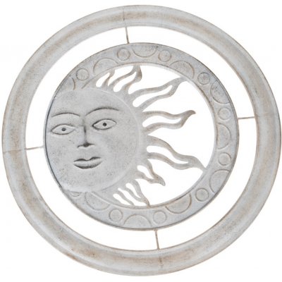 Nástenná kovová dekorácia Slnko sivá, pr. 50 cm