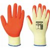 PORTWEST GRIP A109 / Máčené latexové rukavice s úpletom - oranžová XL