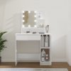 vidaXL Toaletný stolík s LED lesklý biely 86,5x35x136 cm 808816