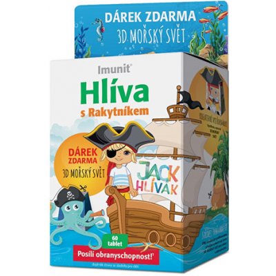 Jack Hlívák HLIVA s Rakytníkom Imunit tbl pre deti 60 ks + Darček 3D morský svet 1 set