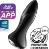 Satisfyer Rotator Plug 1+ (Black), vibračný análny kolík s guličkami