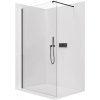 CERANO - Sprchová zástena Walk-in Onyx Cube Ľ/P - 10 mm - hranatá vzpera - čierna matná, transparentné sklo - 110x200 cm