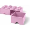 LEGO® úložný box so šuplíkmi 250x500x180mm svetlo ružový