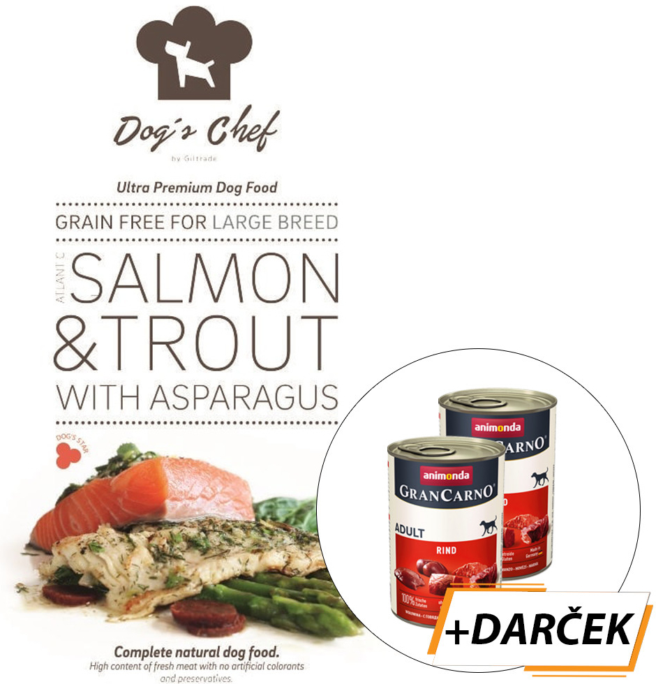 Dog\'s Chef Atlantic Salmon & Trout with Asparagus Large Breed 12 kg