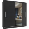 Šatníková skriňa 158 cm Belini čierny mat s posuvnými dverami a zrkadlom Výrobca MSE SZP3/1/B/1B1L/AL