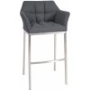 Design-Shop Barová stolička Damaso E - filc, nerez 4-nohý rám - Sivá