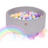 MeowBaby® Suchý bazén Rainbow 90x40cm s loptičkami 250ks