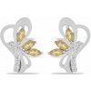 Nefertitis Náušnice strieborné s brúsenými citríny a zirkónmi Ag 925 026339 CT NF44054 - 1,4 cm, 3,9 g