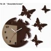 Nalepovacie hodiny na stenu s motívom motýľov tmavohnedá