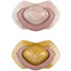Canpol Babies silikon cumlík symetrický Light touch Gold rúžová 2ks