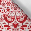 Takoy Látka s potlačou nepremokavý polyester TD / NS vtáčiky červené na bielom-NS-6108