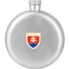 Okrúhla ploskačka nerezová Slovensko (ploskačka na alkohol so slovenským znakom)
