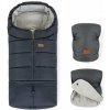 Petite&Mars Zimný set Jibot 3v1 + rukavice Jasie Charcoal Grey