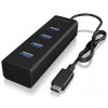 ICY BOX 4 porty USB-C® (USB 3.1) MultiPort húb čierna; IB-HUB1409-C3