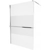 MEXEN/S - KIOTO Sprchová zástena WALK-IN s poličkou a držiakom uterákov 110 x 200, transparent/matné sklo 8 mm, chróm 800-110-121-01-35