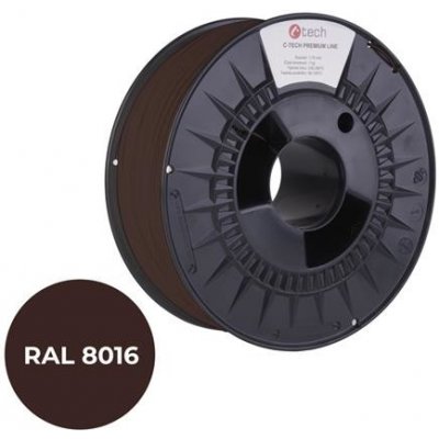 C-Tech Premium Line PLA, mahagonová hnědá, RAL8016, 1,75mm, 1kg