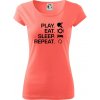Stolný tenis - eat sleep - Dámske tričko Pure - 2XL ( Korálová )