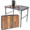 SKLADACÍ KEMPINGOVÝ TURISTICKÝ STOLÍK 90X60X36/68 CM, OCEĽOVÁ SIEŤKA - ENERO