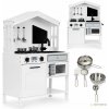 Ecotoys Detská drevená kuchynka domček s príslušenstvom biela