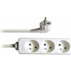 Solight PP04 3z predlžovací prívod 5m 3 x 1mm2 biely P0315