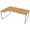 Hobis Pracovný stôl UNI O, ergo, pravý, 180x75,5x120 cm, buk/sivá