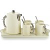 HowHomely Kávový servis LUCA 10 ks krémový/strieborný
