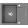 MEXEN MEXEN - Enzo granitový drez 1-misa drez s vypúšťaním krátky odkvapkávač 576x465 mm, sivá 6506571005-71