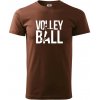Volleyball nápis - Klasické pánske tričko vyššej gramáže - XS ( Čokoládová )